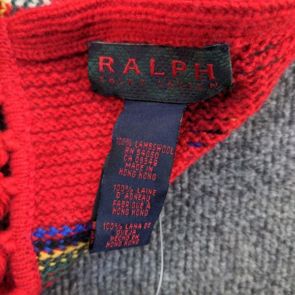 Ralph Ralph Lauren Men's Scarf Red Plaid Size 1 10x54 100% Lambswool W/Tags - Picture 5 of 7